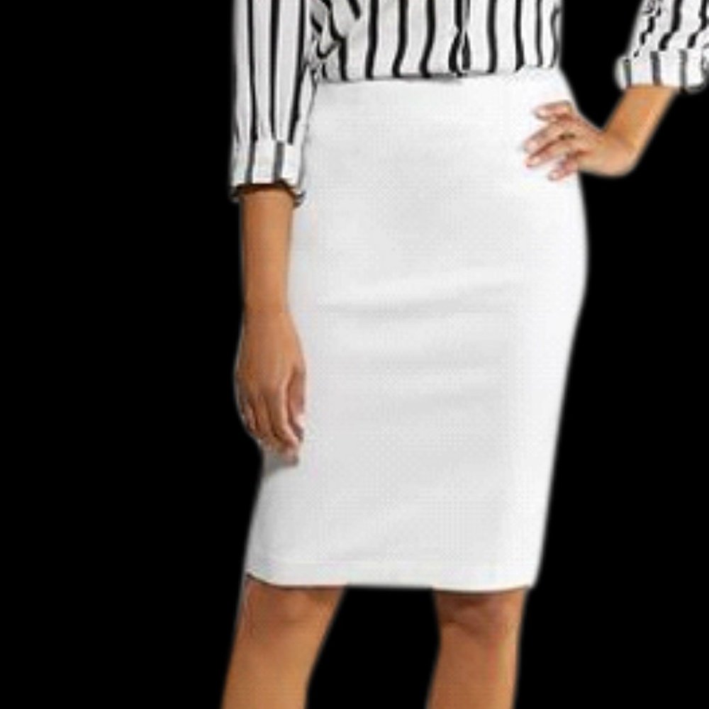 Plus Size White Pencil Skirt